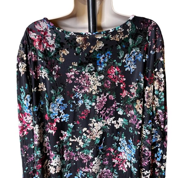 Cathrines Womens Velvet Blouse Floral Keyhole Neckline Shirt Plus Size 4X u - Picture 8 of 11